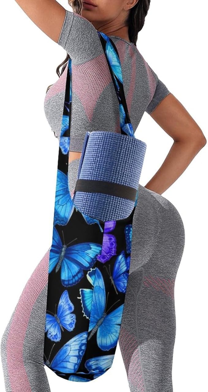 Meaudiwes Large Size Yoga Mat Bag with Long Strap, Yoga Mats Carrier Storage Bag, Exercise Mat Holder Accessories