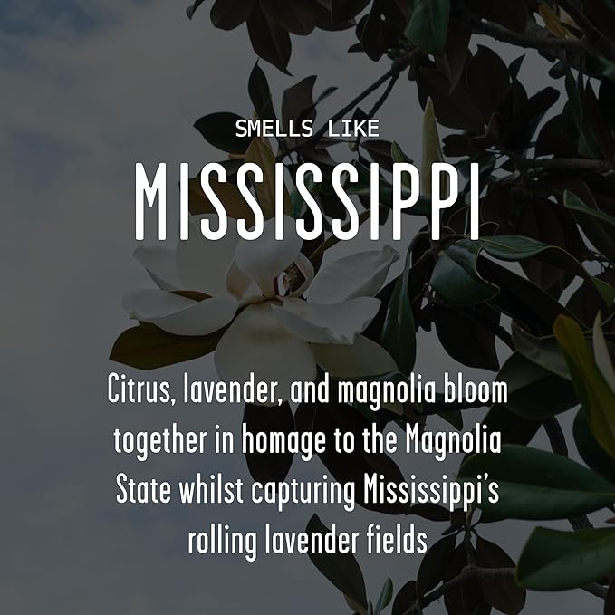 Mississippi Gifts, Mississippi Decor for Home - 'There's No Place Like Mississippi Candle, w/Citrus, Lavender & Magnolia I Mississippi Souvenirs I Mississippi State Gifts I 9oz Jar 50Hr Burn, USA Made
