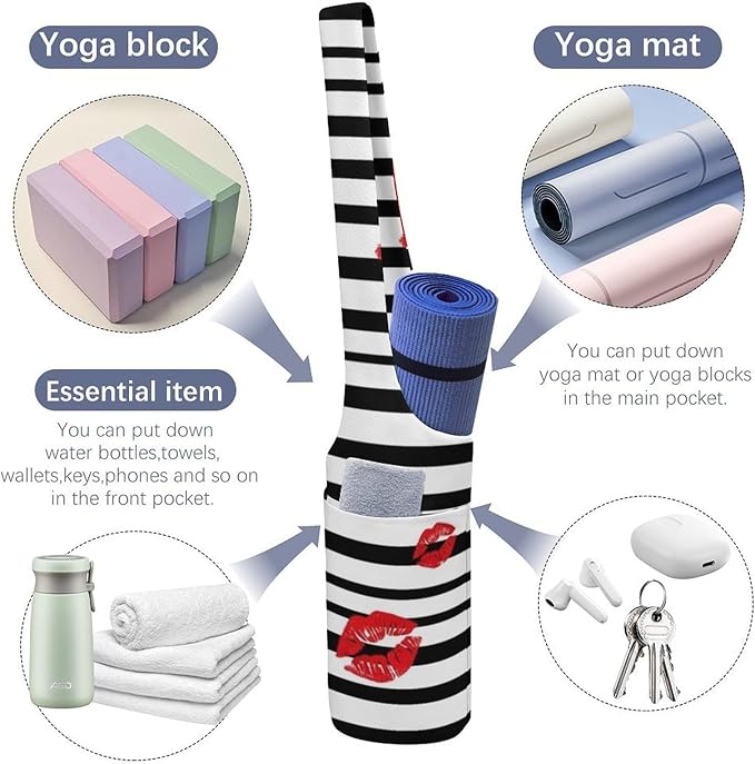 Aiyoolee Yoga Mat Bag Large Tote Carrier Holder with Water Bottle Pocket Yoga Bags