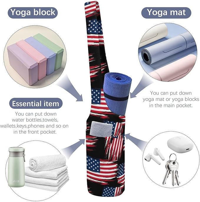 Aiyoolee Fashion Yoga Mat Bag with Large Pocket, Long Tote Yoga Bag Fit Most Mats Accessories