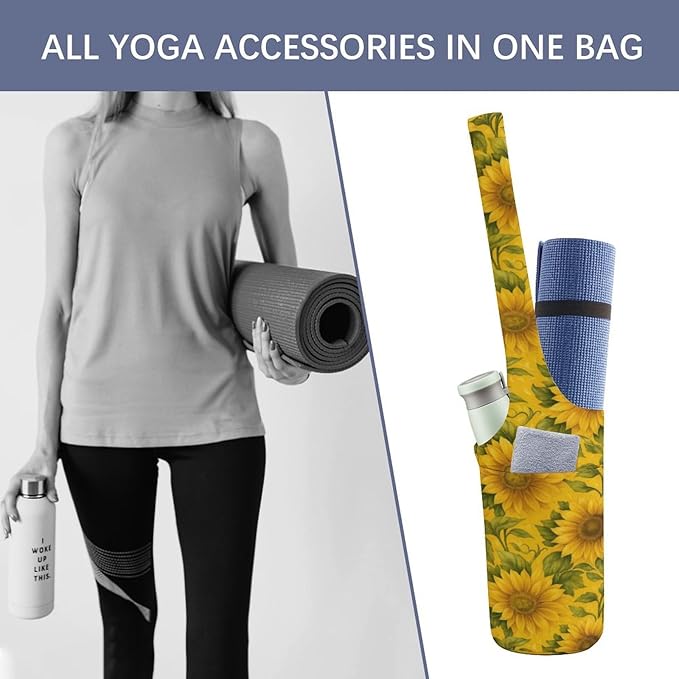 KKdskkds Fresh AvocadoYoga Mat Bag Large Opening Long Tote Yoga Mat with Pocket Fit Most Size Mats
