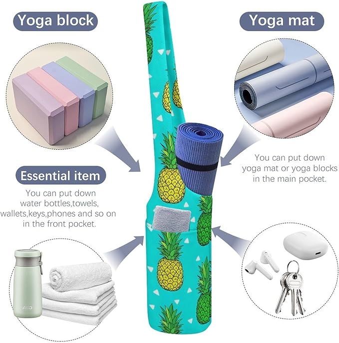 Meaudiwes Large Size Yoga Mat Bag with Long Strap, Yoga Mats Carrier Storage Bag, Exercise Mat Holder Accessories