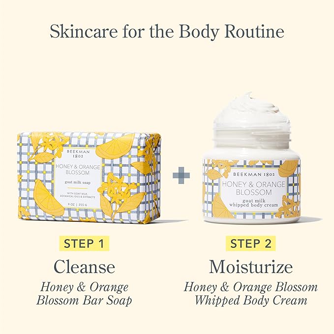 Beekman 1802 Whipped Body Cream – Moisturizes & Softens Skin with Goat Milk, Mango Seed Butter & Vitamin E – 8 oz – Honey & Orange Blossom