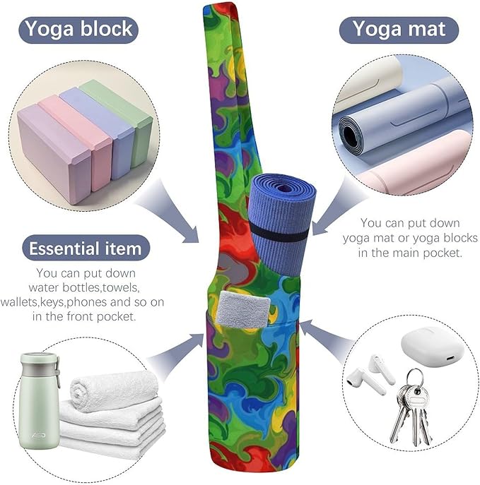 Meaudiwes Large Yoga Mat Bag Fit Most Size for Ladies Yoga Mats Carrier Bags Multi-Functional Exercise Mat Holder Storage Bag