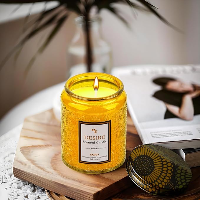 Aroma Baltic Amber Petite Candle Jar - 50-Hour Burn Time | 7.5oz Soy Wax Candles | Long-Lasting | Stress Relief | Fresh Home Fragrance | Gift Set for Women
