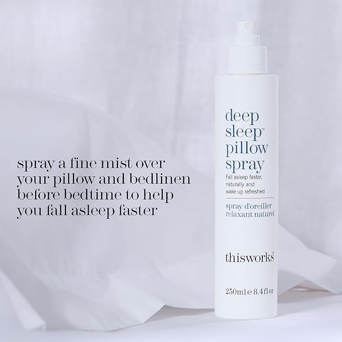thisworks Deep Sleep Pillow Spray, 250 ml - Natural Sleep Aid with Essential Oils of Lavender, Vetivert and Camomile, 8.4 Fl Oz