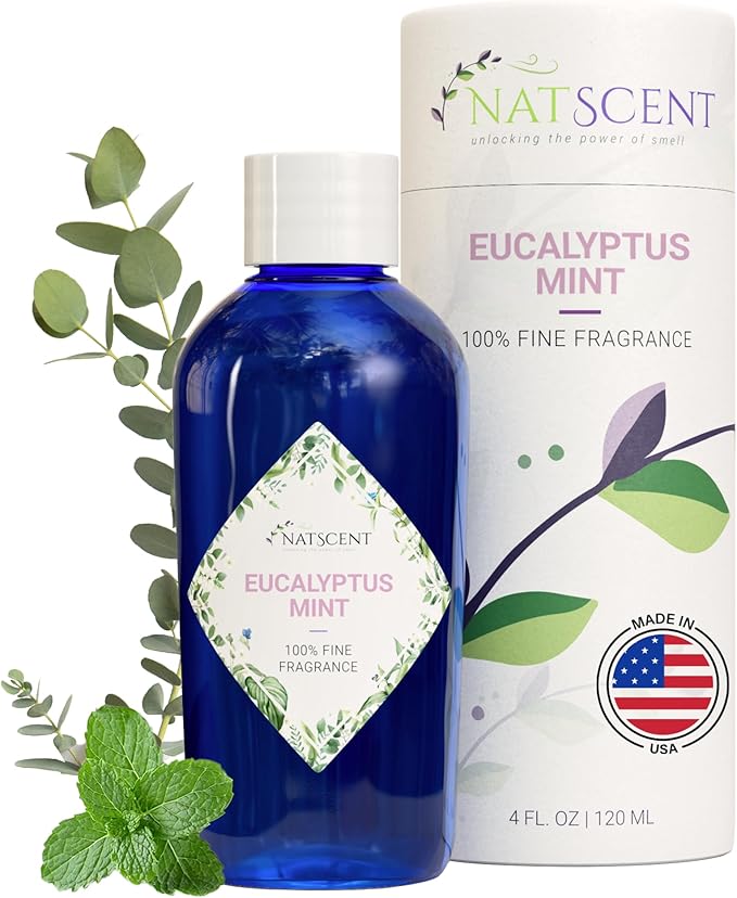 Eucalyptus Mint Essential Oils for Diffusers for Home, Nature-Based Eucalyptus Essential Oil, Long-Lasting & Family-Friendly Diffuser Oils Scents, IFRA Certified, Cold Air & Ultrasonic-4 oz