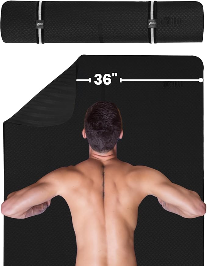 Gogokiwi Extra Wide Yoga Mat for Men Women (72"L x 36"W) Non Slip Fitness & Exercise Mat with Alignment Marks for Yoga, Pilates, Floor Workouts