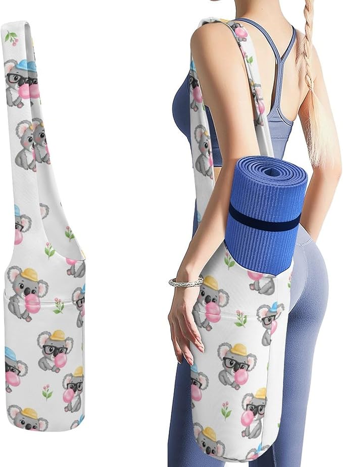 Aiyoolee Fashion Yoga Mat Bag with Large Pocket, Long Tote Yoga Bag Fit Most Mats Accessories