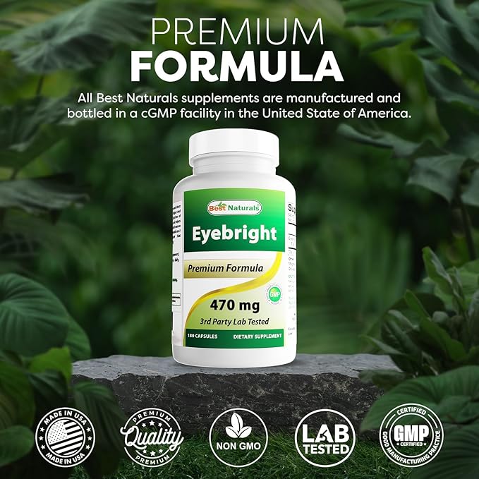 Best Naturals Eyebright 470 mg 180 Capsules (180 Count (Pack of 3))