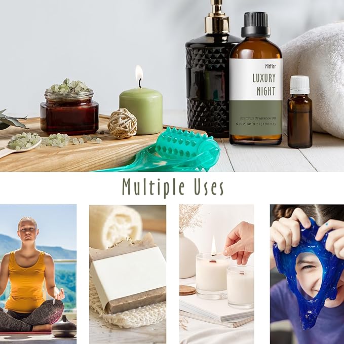 Luxury Night Fragrance Oil, MitFlor Hotel Diffuser Scent Essential Oil, 3.38 OZ/100ML, Inspired by Marriott Hotel, Large Size Premium Fragrance Oil for Soap & Candle Making