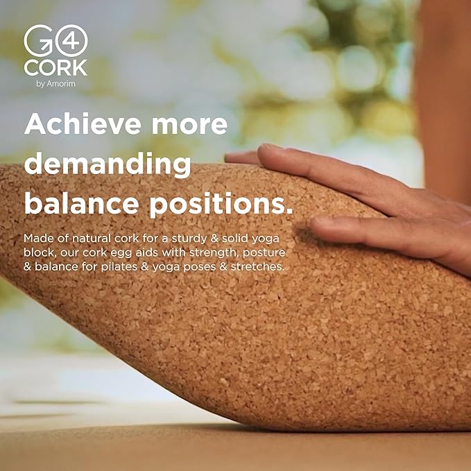 Go4Cork Cork Yoga Block for Yoga, Pilates & Meditation | Non-Slip, Hypoallergenic, Sustainable, Non-Toxic Yoga Block