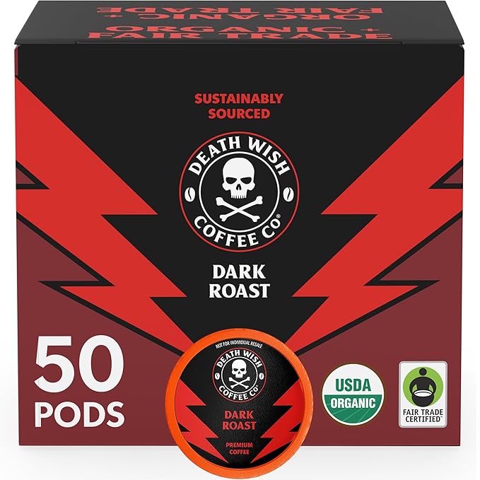 Death Wish Coffee - Dark Roast Single Serve Pods - (50 Count)