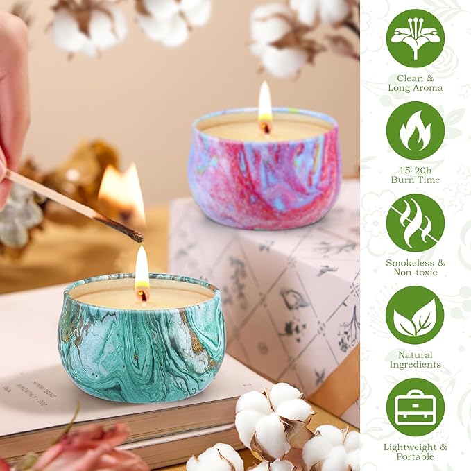Scented Candles Gift Set, 9 Pack Candles for Home Scented Long Lasting Natural Soy Wax Aromatherapy Candle Set Birthday Gifts for Women Small Jar Candles Pack for Mother's Day Christmas Valentines Day
