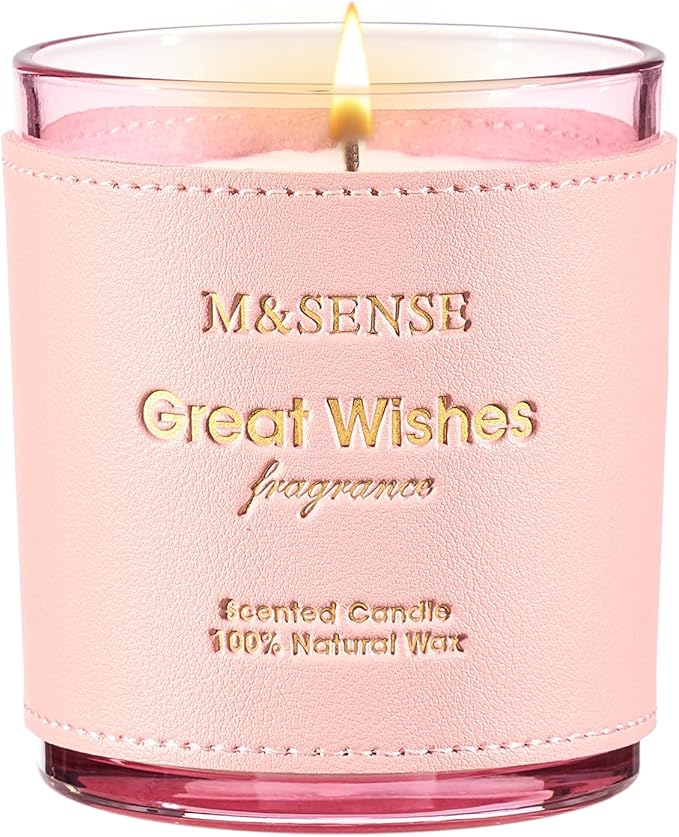 M&SENSE Floral Citrus Vegan Soy Candles, Non Toxic 10oz 42-Hour Long Lasting, Winter Aromatherapy Candle for Date Night Relaxing, Housewarming New Year Gifts