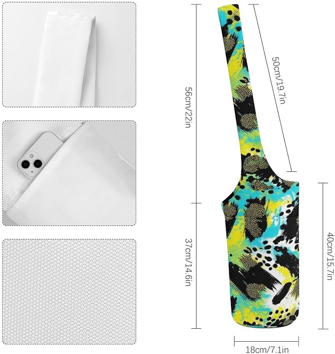 Aiyoolee Spacious Yoga Mat Storage Bag Single Shoulder Portable Carrier with Pocket for Gym Yoga Fitness