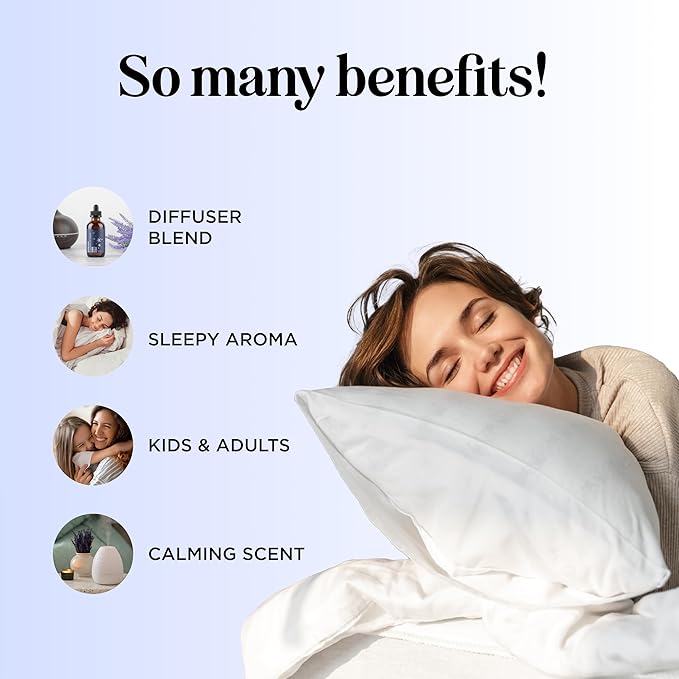 Sleep Essential Oil Blend for Diffuser - Dream Essential Oil for Diffusers Aromatherapy and Wellness with Ylang-Ylang Clary Sage Roman Chamomile and Lavender Essential Oil for Nighttime Support 4oz
