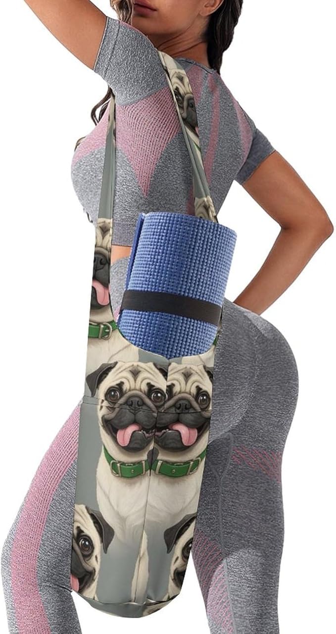 Aiyoolee Yoga Mat Bags, Large Tote Yoga Mat Carrier Holder with Water Bottle Pocket, Adjustable Shoulder Strap Storage Bag