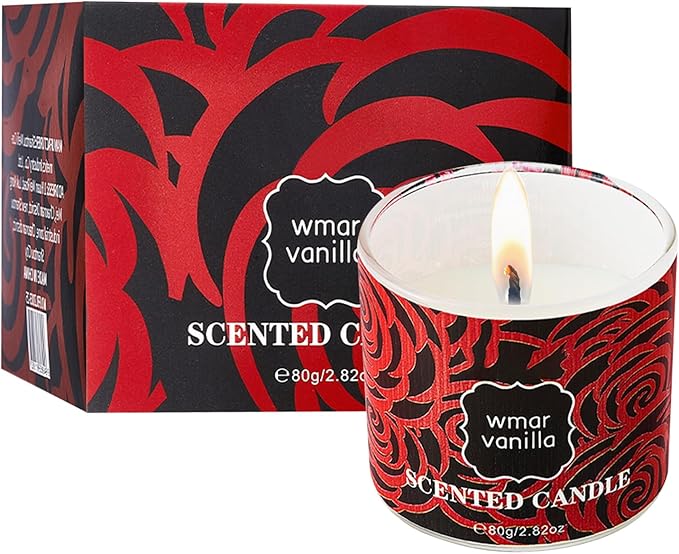 Soy Candles Home Glass Jar Scented Candles Even Burn High Concentration Long-Lasting Fragrance Ideal for Bedrooms, Bathrooms, Offices, Small Gatherings Vanilla