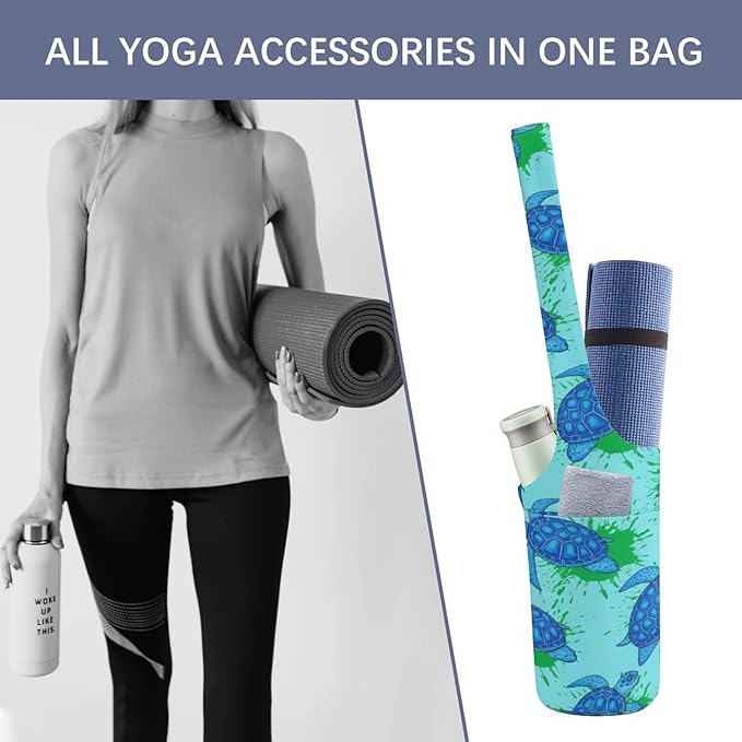 Meaudiwes Large Yoga Mat Bag Fit Most Size for Ladies Yoga Mats Carrier Bags Multi-Functional Exercise Mat Holder Storage Bag