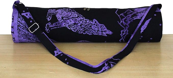 INDIAN CRAFT CASTLE ICC Yoga Mat Bag Carrier Full-Zip Exercise Yoga Mat Carry Bag for Women Men with Multi-Functional Storage Pockets and Adjustable Shoulder Strap 26X6 Inches