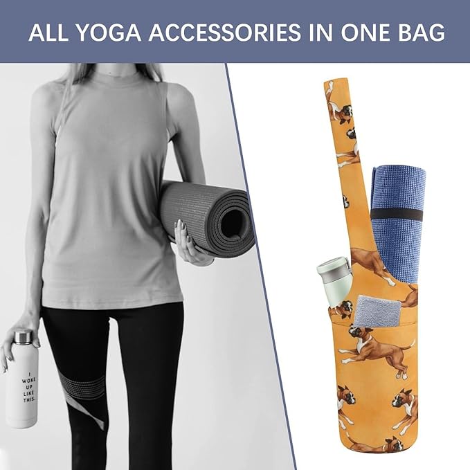 Meaudiwes Large Yoga Mat Bag Fit Most Size for Ladies Yoga Mats Carrier Bags Multi-Functional Exercise Mat Holder Storage Bag