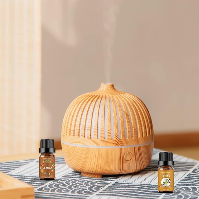 Sedbuwza Vanilla Coconut Essential Oil Set, Vanilla Fragrance Oil Coconut Scent Oil Set for Diffuser, Aromatherapy, Massage, Soap, Candle Making 2 x 10 ml