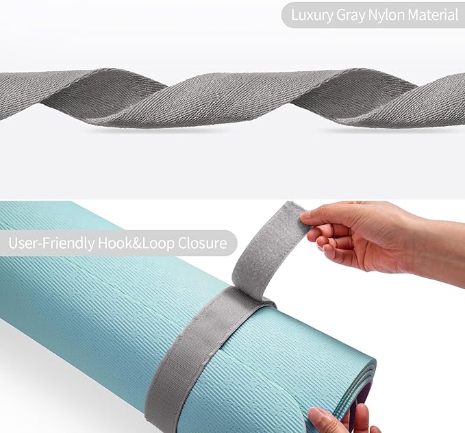 Trilancer Adjustable Yoga Mat Strap With Hook and Loop Closure, Yoga Mat Holder Carrier,and Organizing-Mat Not Included