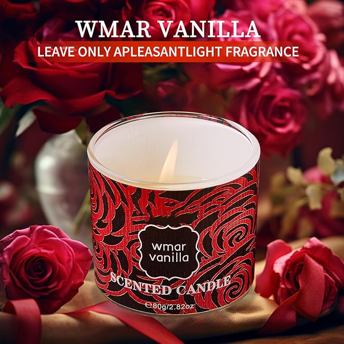 Soy Candles Home Glass Jar Scented Candles Even Burn High Concentration Long-Lasting Fragrance Ideal for Bedrooms, Bathrooms, Offices, Small Gatherings Vanilla