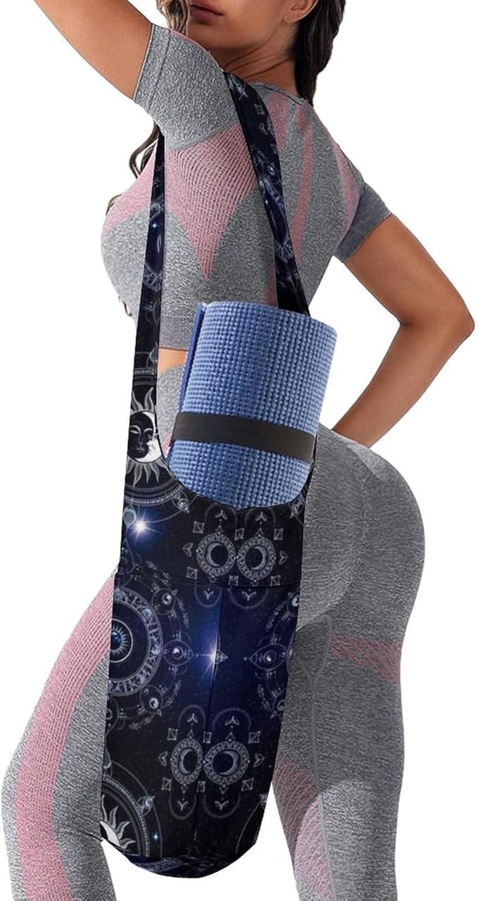 Meaudiwes Stylish Yoga Mat Bag for Women Exercise Mat Holder with Shoulder Strap Yoga Mats Totes Sports Storage Bag