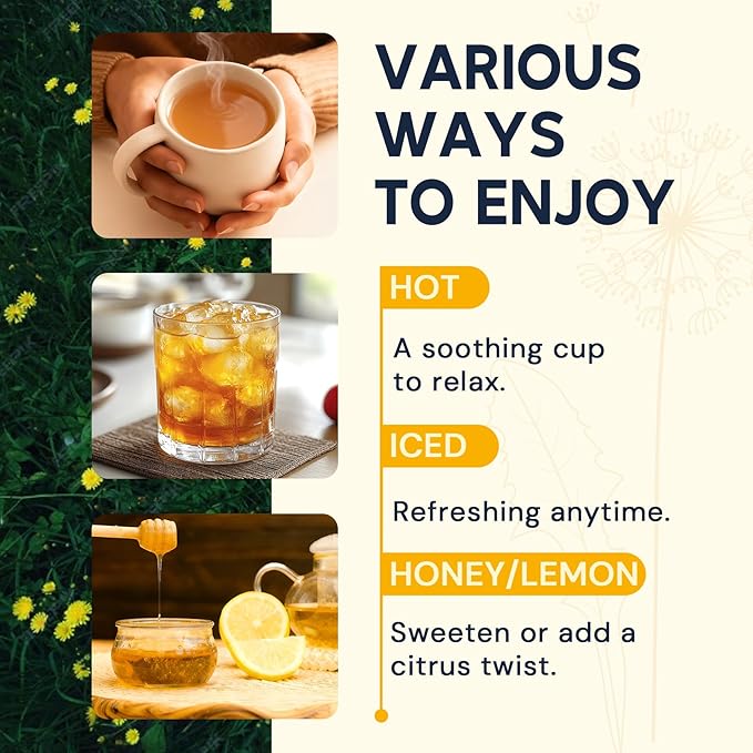 Dandelion Leaf & Root Herbal Tea-Caffeine-free herbal tea，No Sugar，80 Teabags