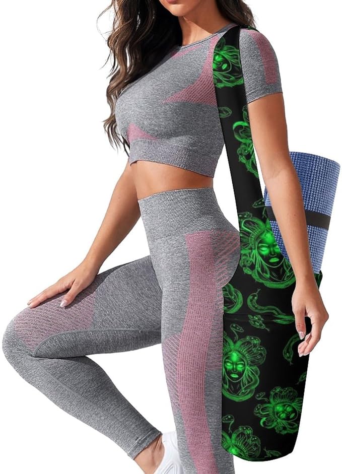 Aiyoolee Single Shoulder Yoga Mat Carrier Bag Portable Spacious with Pocket for Yoga Gym Fitness Travel