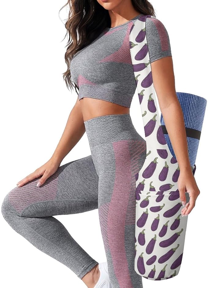 KKdskkds Fresh AvocadoYoga Mat Bag Large Opening Long Tote Yoga Mat with Pocket Fit Most Size Mats