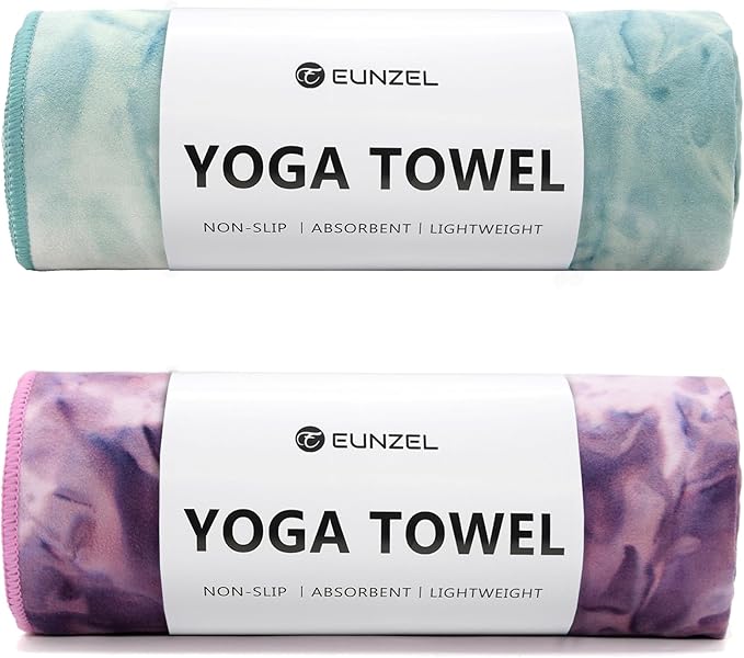 Eunzel Hot Yoga Towel Non-Slip Yoga Mat Towel Ultra-Absorbent Microfiber Towel for Hot Yoga, Pilates，Bikram and Workout 26.5"x 72"