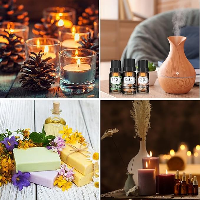 Essential Oils for Diffusers for Home, Floral Fragrance Oils Set, 6x10ml, Rose, Lavender, Chamomile, Eucalyptus, Orange Blossom, Jasmine, Aromatherapy Oils, for Candles Making, for Humidifiers