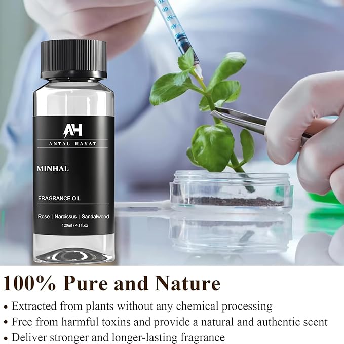 Minhal Diffuser Oil 120ml – Hotel Collection Scent – Inspired by Iris de Nuit Perfume – Rose, Narcissus, Patchouli – Luxury Essential Oil for Home – Fragrance Oil for Waterless Diffusers