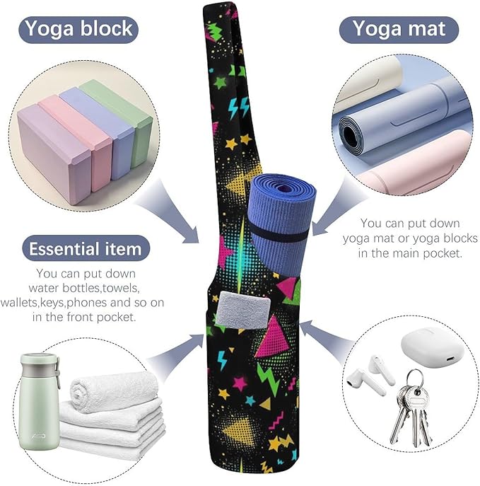 Aiyoolee Women's Portable Yoga Mat Bag Single Shoulder Carrier with Pocket for Gym Yoga Workout Travel