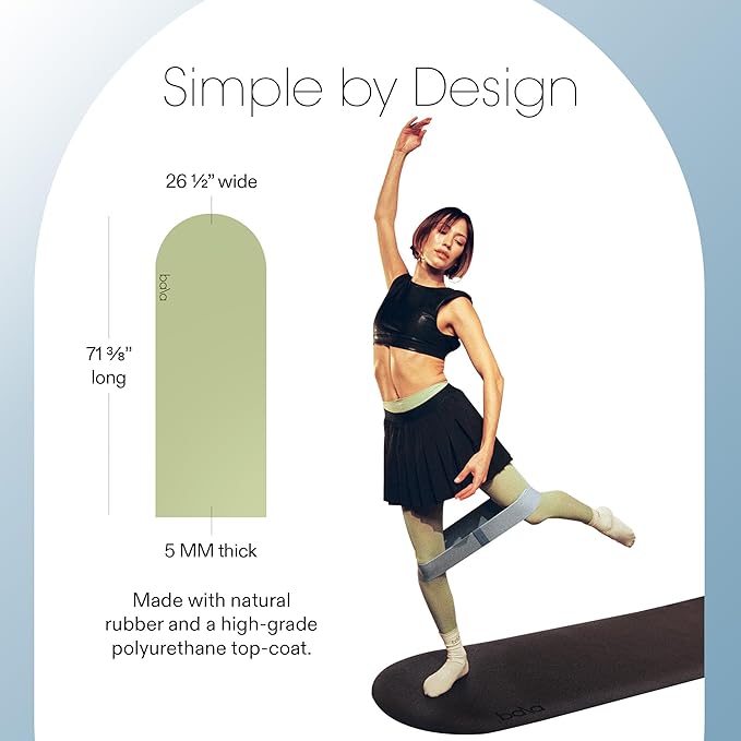 Bala Yoga Mat for Home Gym - Non Slip Exercise Mat for Home Workout, Stretching, Pilates, Aerobics & Floor & Fitness Work Out - Indoor Exercising Mat