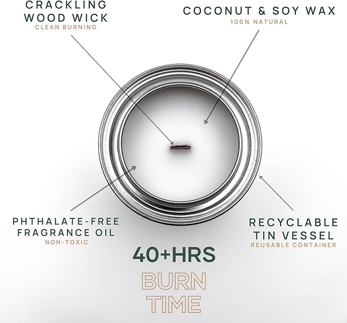Wick & Star Vegan Non-Toxic, Wood Wick, Natural Coconut Soy Wax Aromatherapy Candle, Clean Burning (Caramel Pumpkin)