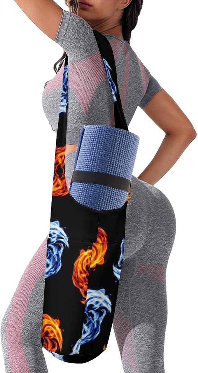 Aiyoolee Spacious Yoga Mat Storage Bag Single Shoulder Portable Carrier with Pocket for Gym Yoga Fitness