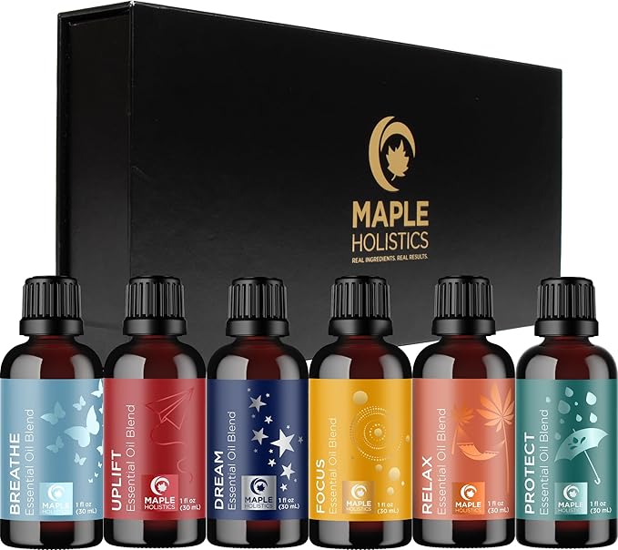 Aromatherapy Essential Oil Blends for Diffuser - Extra Large 100% Pure Diffuser Essential Oil Set with Aromatherapy Oils for Diffusers DIYs and More - Premium Essential Oil Starter Kit (6 Pack)