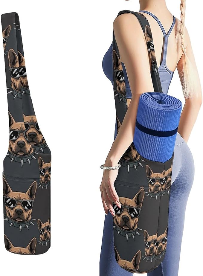 Aiyoolee Yoga Mat Bags, Large Tote Yoga Mat Carrier Holder with Water Bottle Pocket, Adjustable Shoulder Strap Storage Bag