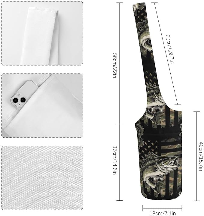 Aiyoolee Yoga Mat Carrier Portable Single Shoulder Strap Bag with Pocket for Gym Yoga Workout Travel
