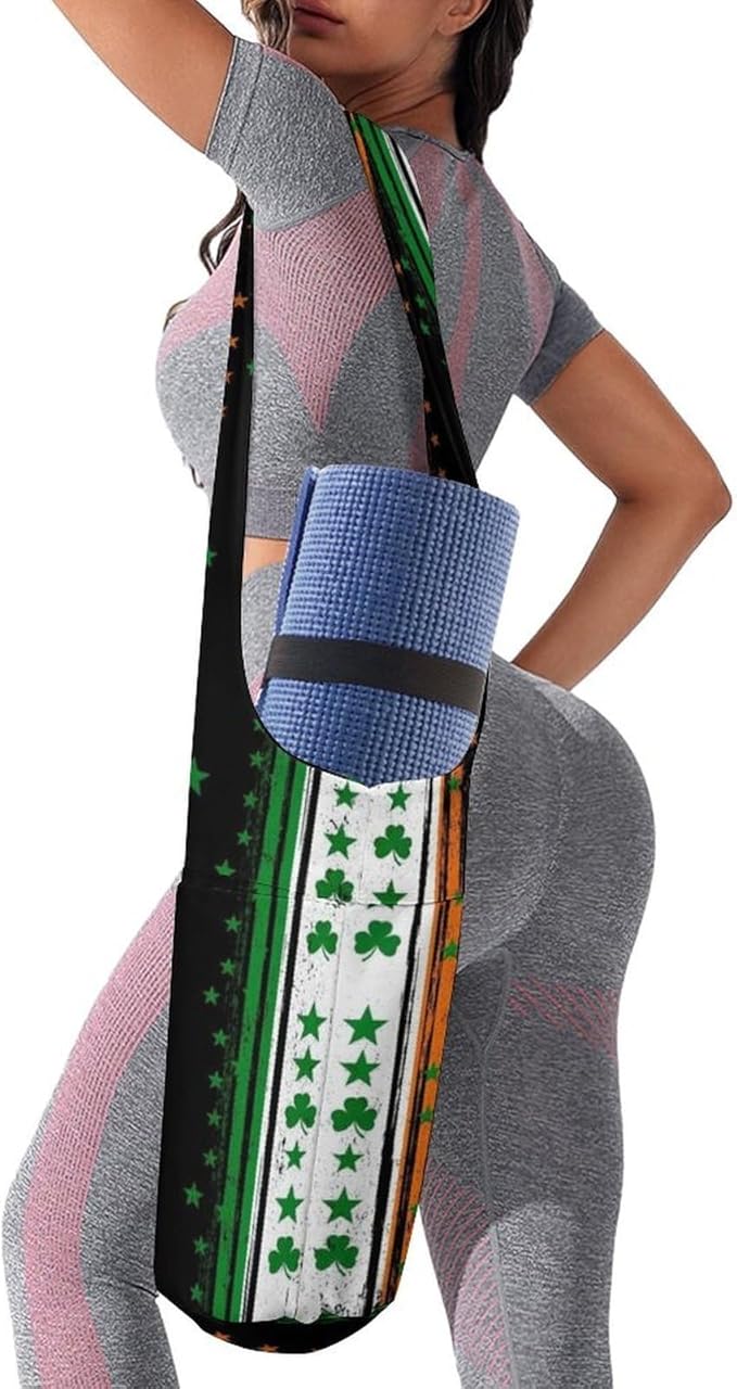 Aiyoolee Spacious Yoga Mat Storage Bag Single Shoulder Portable Carrier with Pocket for Gym Yoga Fitness