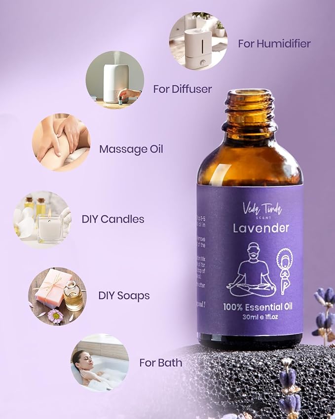 VTS Essential Oils - Lavender & Sweet Orange & Tea Tree, Premium Grade Essential Oils Set with Dropper for Diffusers, Humidifiers, Aromatherapy, Massage, Skin & Hair Care, 1 Fl Oz (Pack of 3)