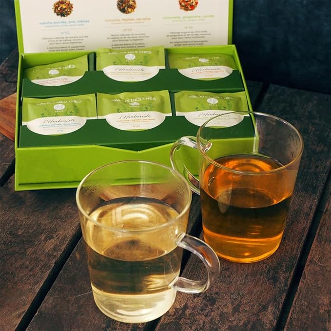 Palais des Thés - Organic L'Herboriste Box - Selection of 36 Premium Herbal Teas - Premium Tea Bags Set, Serves 36 Cups
