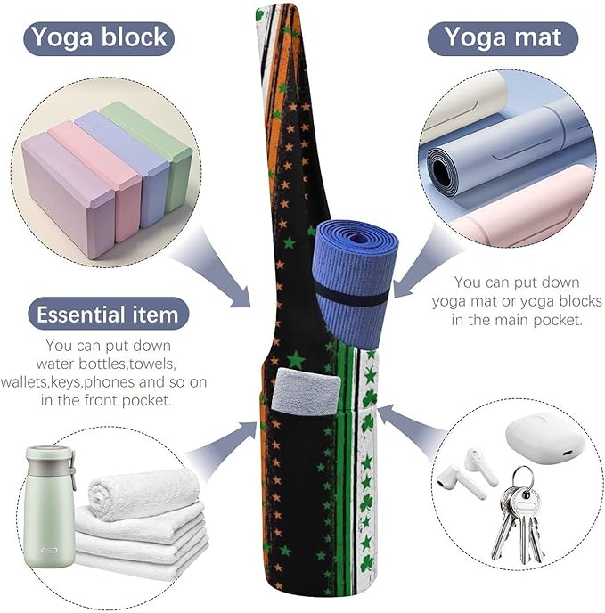 Aiyoolee Spacious Yoga Mat Storage Bag Single Shoulder Portable Carrier with Pocket for Gym Yoga Fitness