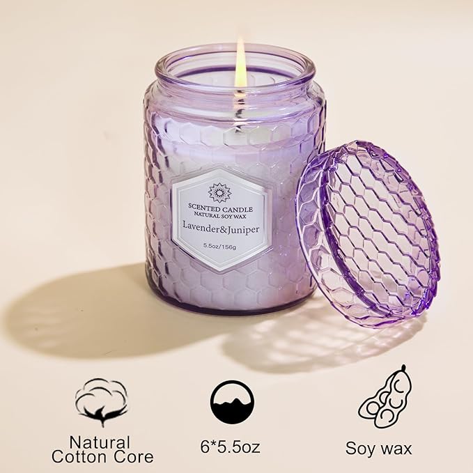 Candles for Home Scented, 6 Pack Aromatherapy Candles Gifts Sets for Women Birthday,33 oz Soy Wax 240 Hour Long Lasting Jar Candles for Christmas Thanksgiving Day