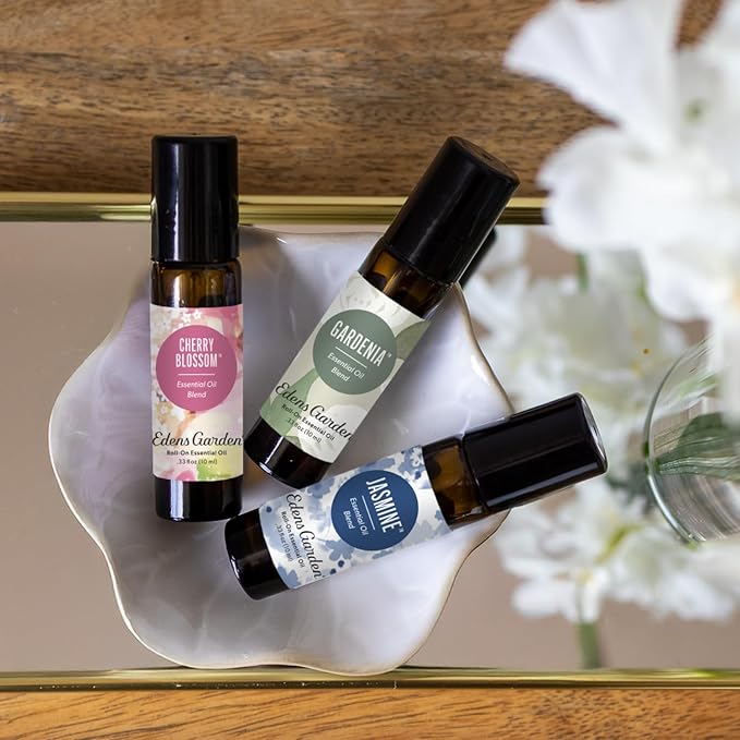 Edens Garden Cherry Blossom Essential Oil Roll-On – Pre-Diluted Floral Blend, 100% Pure Aromatherapy & Natural Perfume, Skin Safe Travel Roll-On, 10 ml (.33 fl oz)