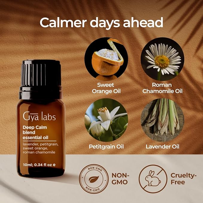Gya Labs Deep Calm Essential Oil Blend for Relaxation & Emotional Balance - 0.34 fl oz - Calm Aromatherapy Oils for Diffusers, Humidifiers, Aromatherapy - Suitable for Work, Home or Personal Use